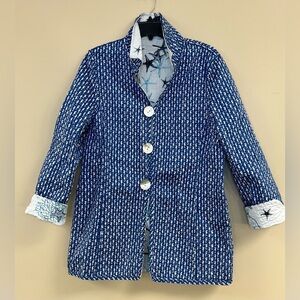 Patty Kim Reversible Quilted Beach Theme Jacket